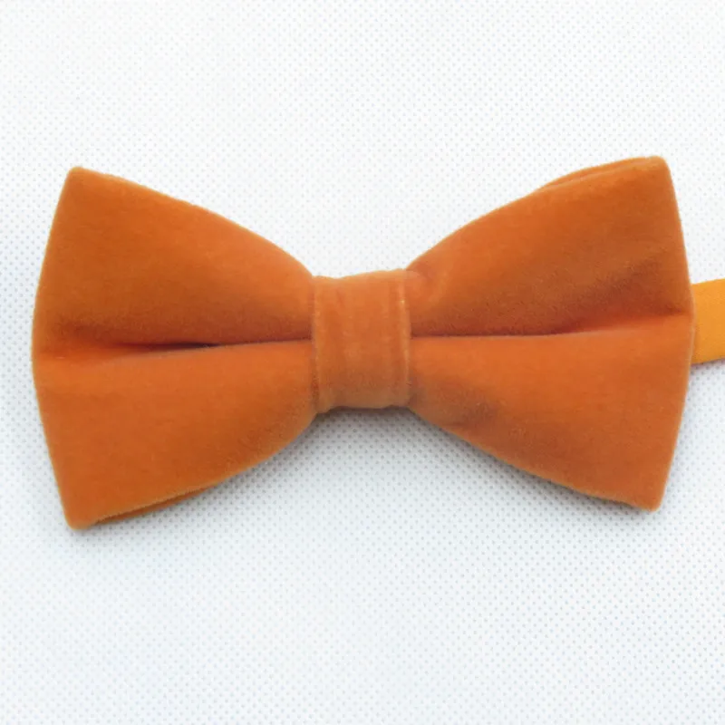 Много цветов можно выбрать для мужских галстуков, однотонное бархатное бантик для модных взрослых качественный галстук-бабочка - Цвет: orange