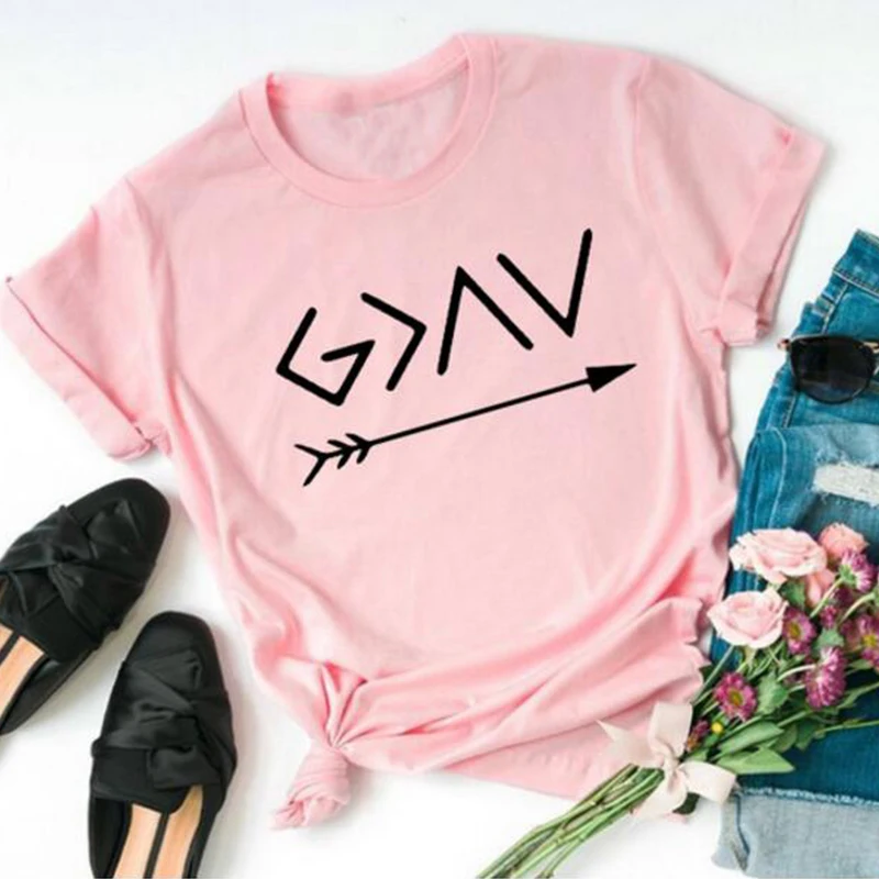 Футболка в стиле Харадзюку с надписью «God Is Greater Than The High low», летняя футболка с надписью «Christian Faith», хлопковая Повседневная футболка для крещения
