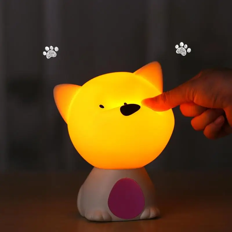 

3D Cute Lamp Silicone USB Pat Night Light Changing Colors Baby Lamps Night Lights for Children Kids Room Bedside Table Lamp Gift