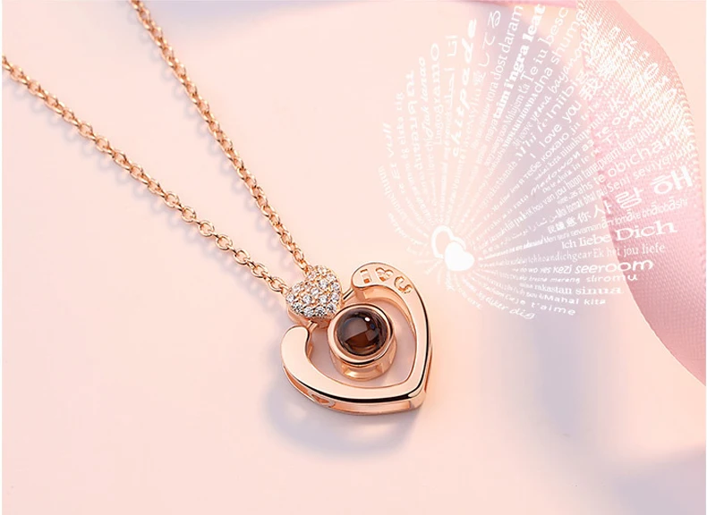 100 language I LOVE YOU pendant necklace 3