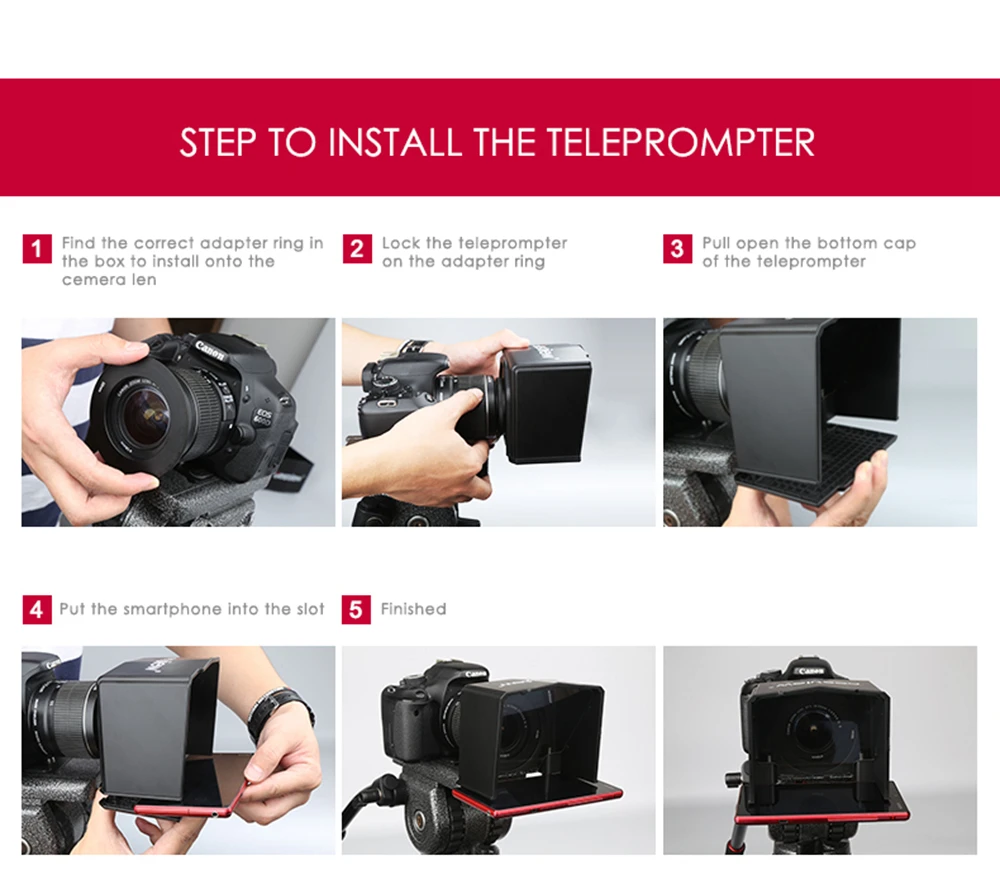 Bestview T1 смартфон Teleprompter для Youtube интервью видео Prompter монитор для Canon Nikon sony DSLR камера Фотостудия