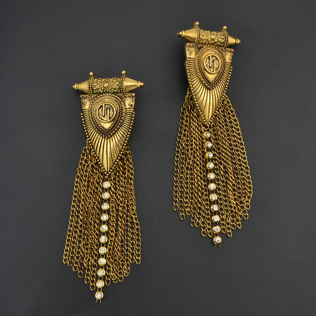 

ZHENXIN Geometric Golden-color Handmade Ethnic Vintage women fashion earring tassel Egypt BOHO Pakistani jewelry