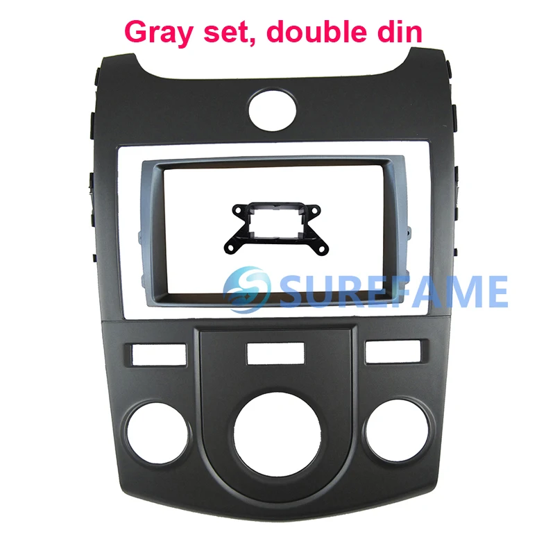 

Double Din Car Dash Mount Kit for KIA Forte Cerato Manual Aircon Stereo CD GPS Panel Face Plate Fascia Bezel Adapter Cover Facia