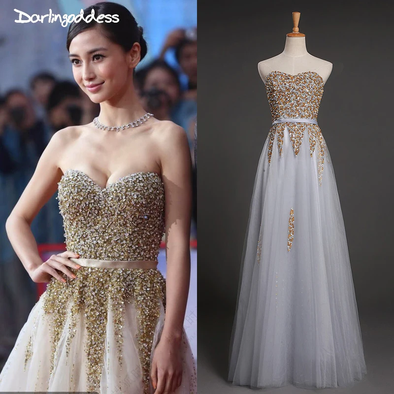 Роскошные Дубаи Robe De soiree светло серые Кристальные Длинные вечерние платья