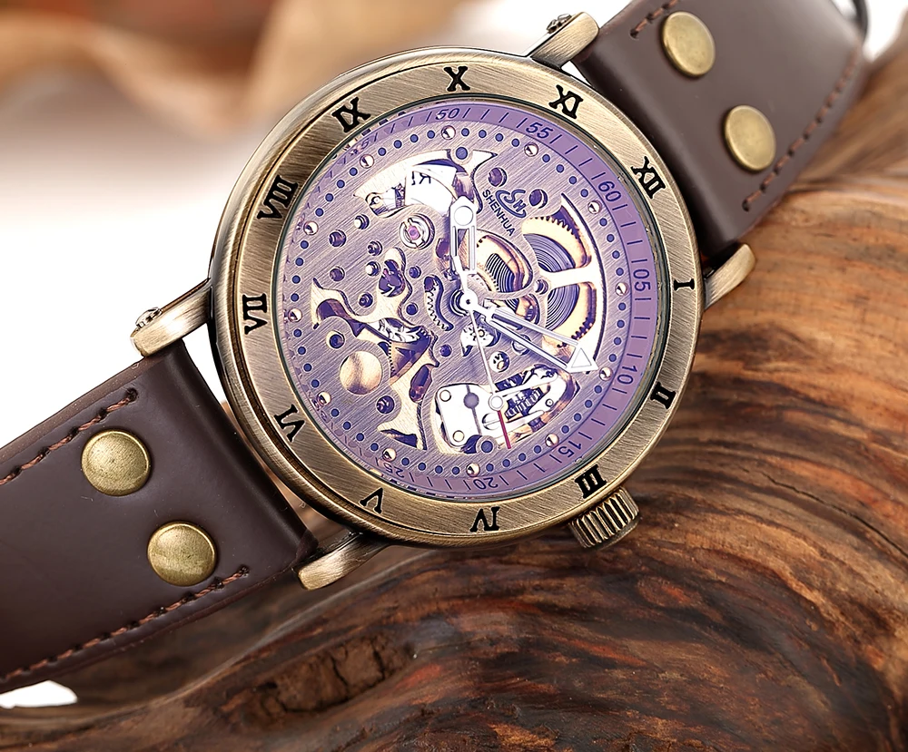 mechanical skeleton watch men-dial2