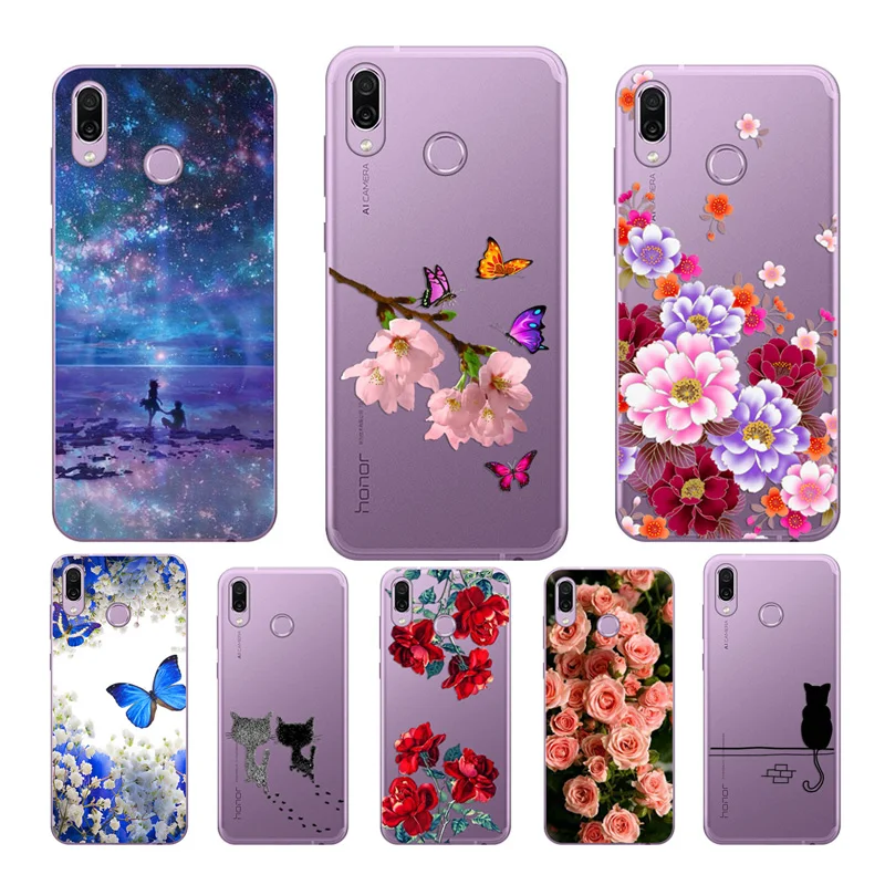 

For Huawei Honor Play Case Cover 6.3" Silicone TPU 3D Painted Patterns Fundas for Huawei honor play case Cover Coque honor play