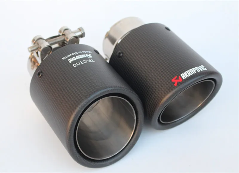 2X настраиваемый Akrapovic выхлопной наконечник из углеродного волокна/Глушитель концевые трубы крышка автомобиля для BMW VW Golf 7 Audi Mazda Honda аксессуары