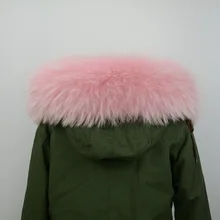Lining 70cm Real fur collar or genuine raccoon dog fur scarf for women man jacket fashion warm hooded collar S1471WS