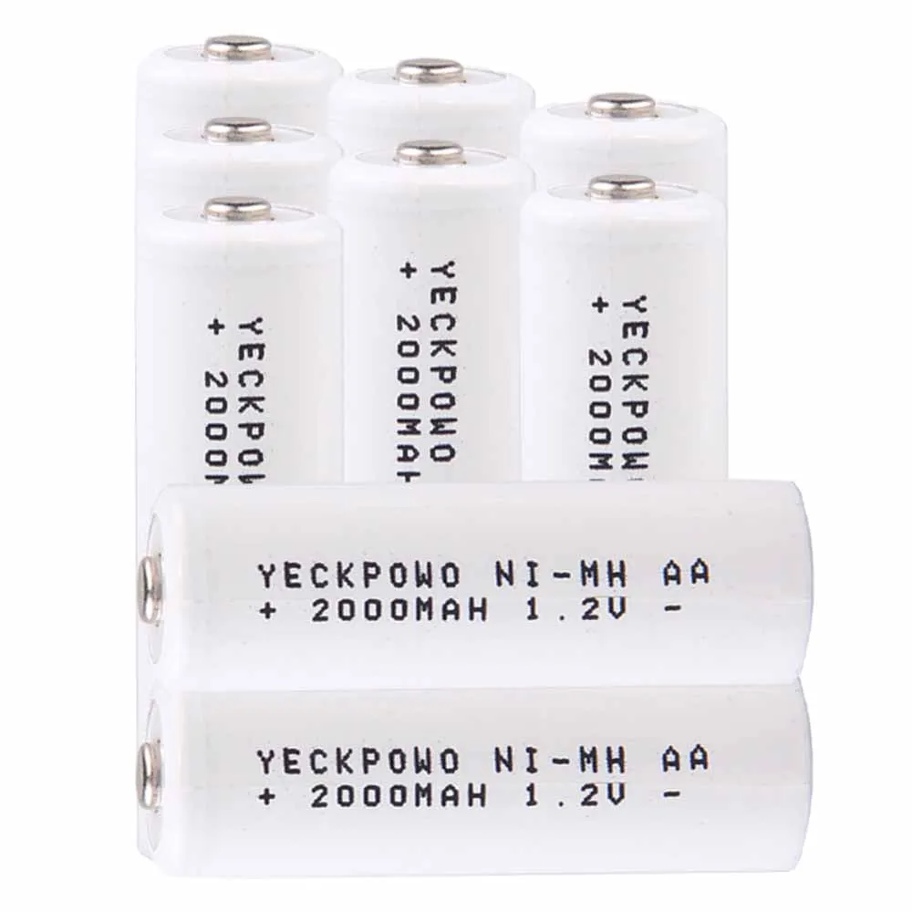 Самая низкая цена 9 шт АА батареи 1 2 v перезаряжаемые 2000 mAh nimh батарея для