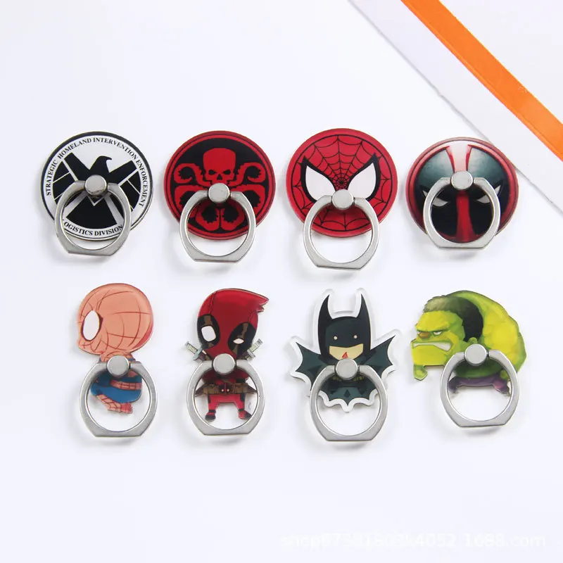 

Hot Sales 1 Piece Top Quality ABS Finger Ring Holder Stand Cool Cartoon Hulk Spider-man Mobile Phone Holder Ring Support