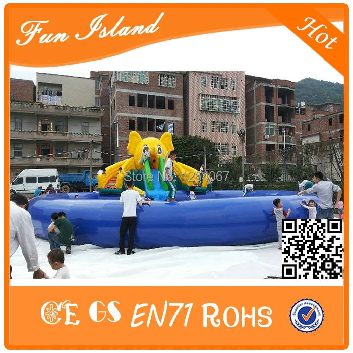 

2017 Customize Cheap Inflatable Water Park and Water Slide with Swimming Pool for children factory supply