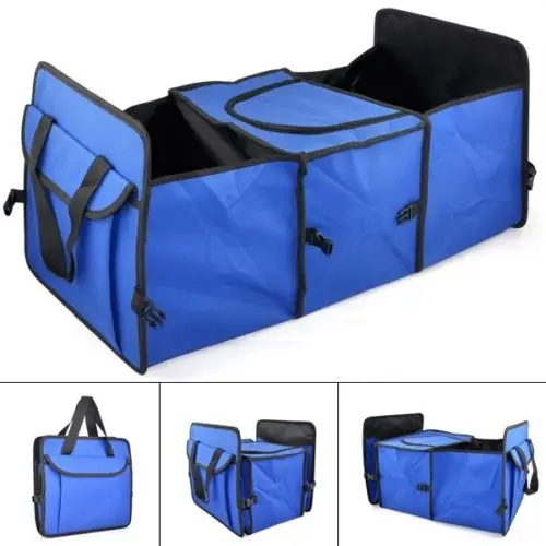

Blue 2 in1 Car Boot Shopping Tidy Heavy Duty Collapsible Storage