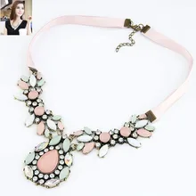 F& U Европа и США металлическое роскошное ожерелье с лентой в виде пудры! N295