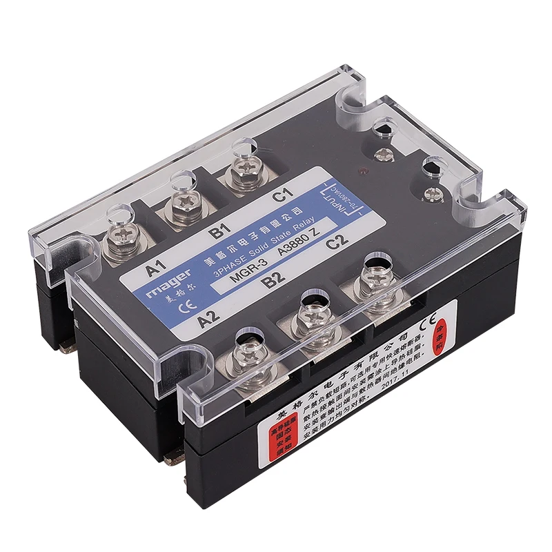 

80A (MGR-3 A4880 Z) SSR-80AA AC control AC Voltage 70-280VAC three phase Solid state relay Free shipping With protective covers
