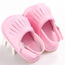 Симпатичные для маленьких девочек кожаная обувь с бахромой мягкая подошва принцессы обувь ребенка скольжения удобные летние туфли 7