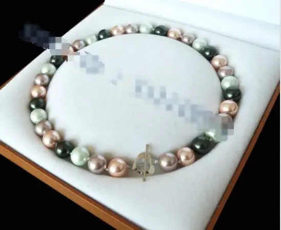 

Hot sale new Style >>>>>12mm Multicolor south sea shell pearl necklace 18" LL004