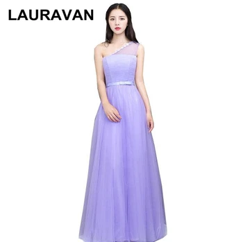 

women one shoulder sweet lavender long tulle ball gown bridesmaid short gown dress ladies dresses new fashion 2020 wedding party