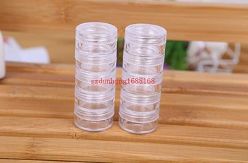 

Free Shipping 10000PCS 5G Cream Jar,Empty Plastic Cosmetic Container,5ml clear jar,Small Sample Makeup Sub-bottling nail powd