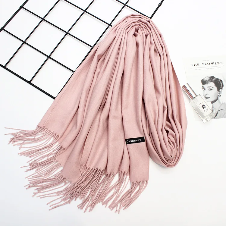 Горячая Распродажа, Брендовые женские зимние шарфы, шали, кашемировый шарф, женский шарф из пашмины, сплошной длинный размер, мягкая бандана, женский платок