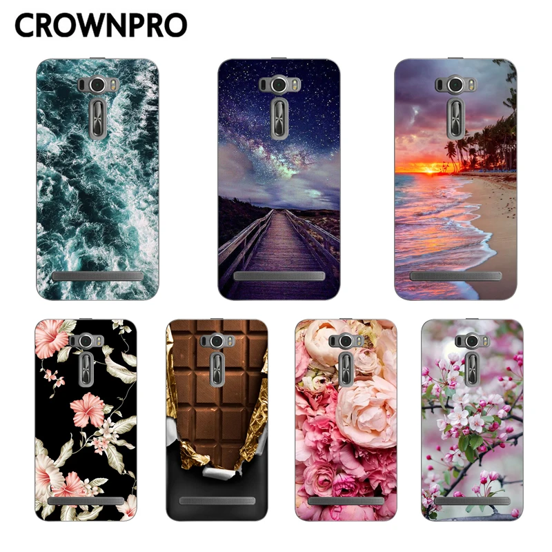 

CROWNPRO 5.0" Phone Case ASUS Zenfone 2 Laser ZE500KL ZE500KG Case Cover Silicone Zenfone2 LASER ASUS_Z00ED Painting Back Cover