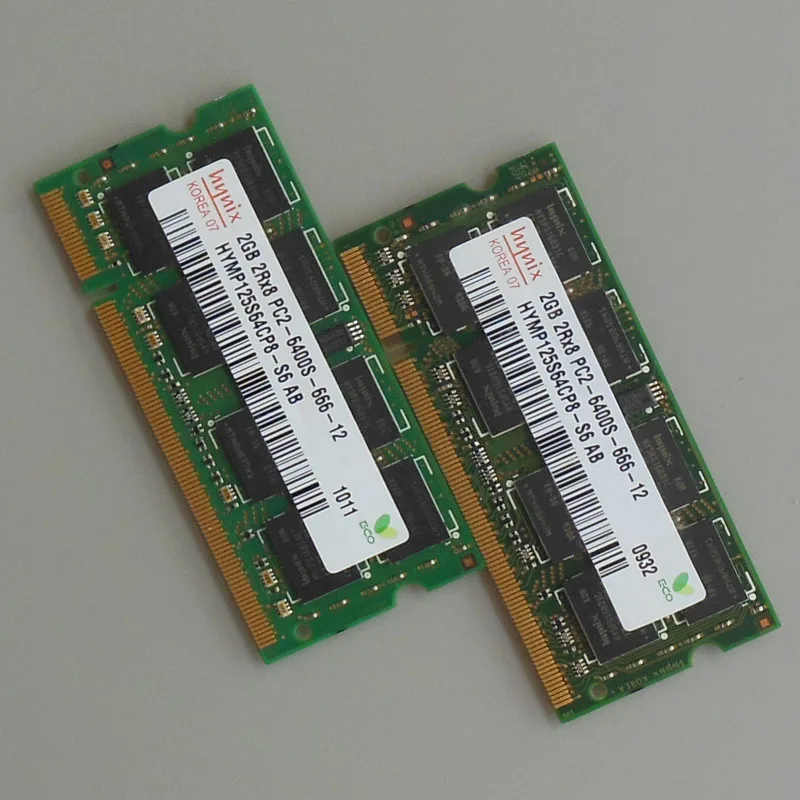 هاينكس 4 جيجابايت عدة 2x2 جيجابايت PC2-6400S DDR2-800 800 ميجا هرتز 2RX8 محمول ddr2 sodimm الذاكرة دفتر رام 4 جيجابايت غير ecc 200 دبابيس منخفضة الكثافة