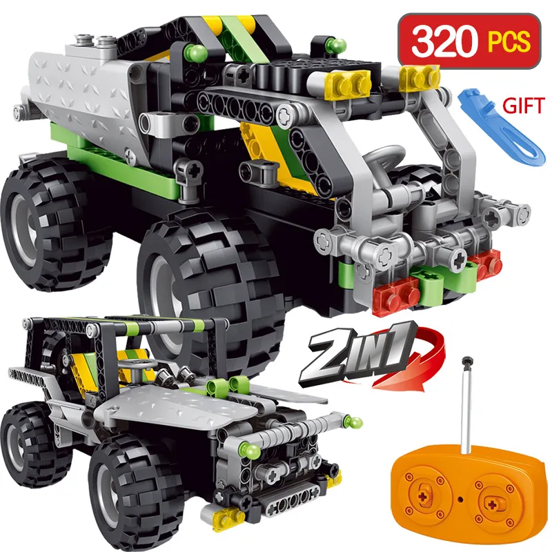 2 IN 1 RC Building Block Car Radio Control Compatible LegoING Remote control Car Green SUV Assembled Blocks Children Toys Gift 2 IN 1 RC Building Block Car Radio Control Compatible LegoING Remote control Car Green SUV Assembled Blocks Children Toys Gift