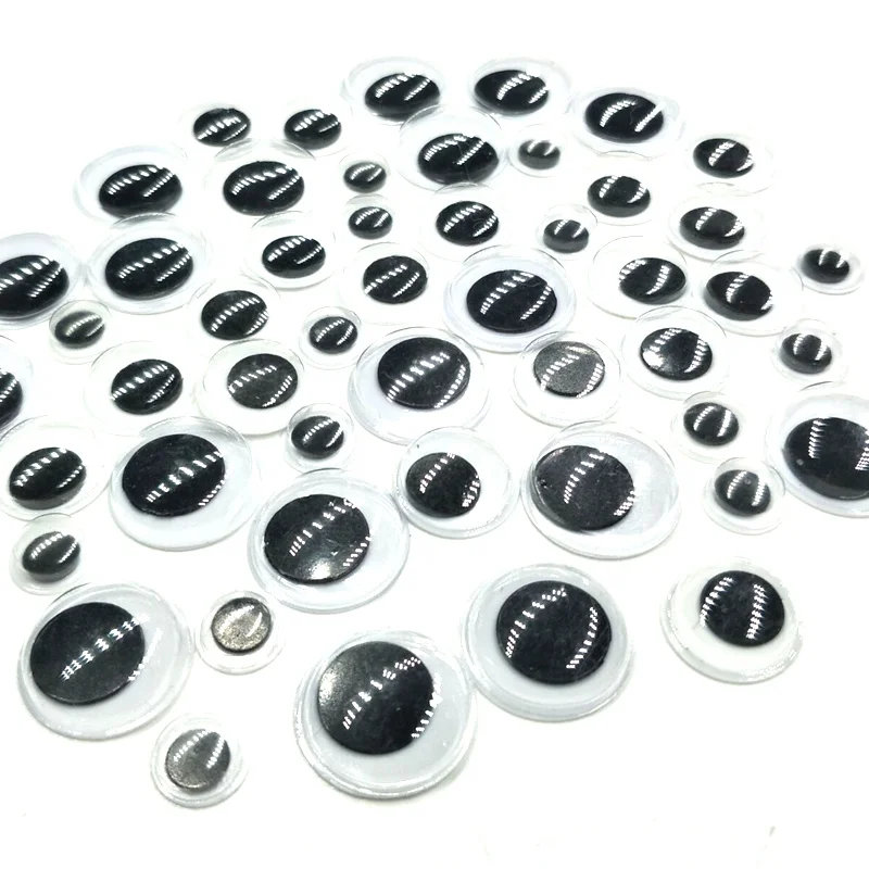 200 Black Self Adhesive Wiggle Wiggly Googly Eyes 10mm 12mm 15mm