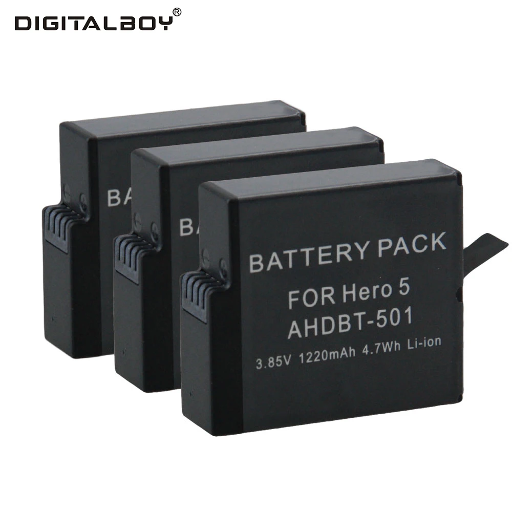 Best Selling 5pcs 1220mAh GoPro hero 5 Battery AHDBT 501 Battery for Go Pro 5 GoPro