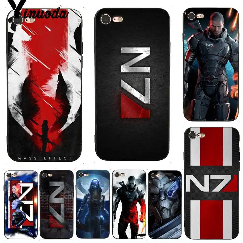 

Yinuoda For iphone 7 6 X Case N7 Mass Effect Colorful Printing Drawing TPU Phone Case for iPhone 7 X 6 6S 8 Plus 5 5S SE XS XR