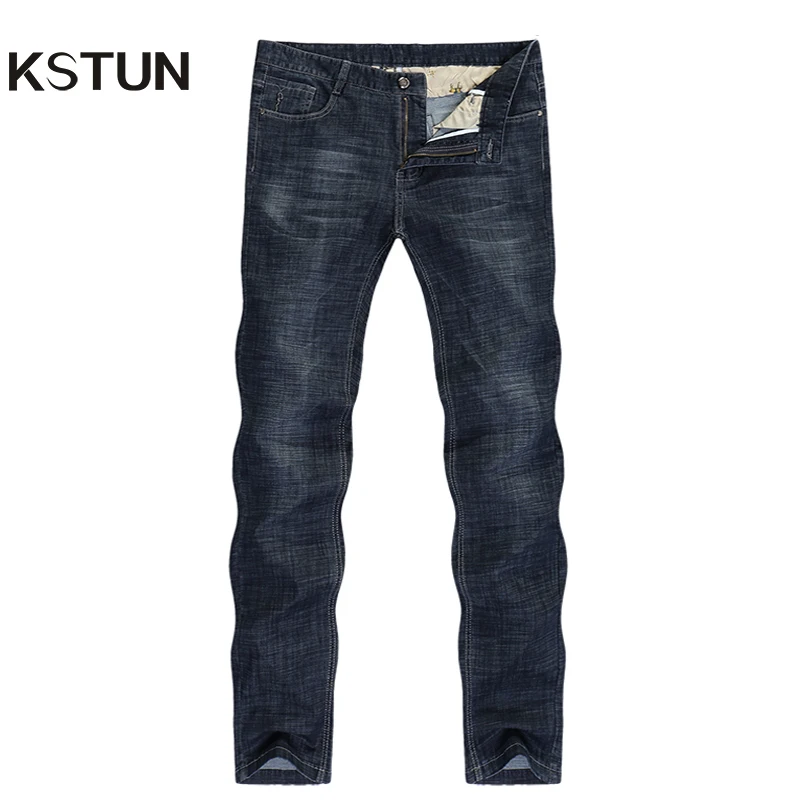 

2019 Jeans Men Business Casual Classic Direct Straight Black Ultrathin Soft Breathable Long Trousers Businessman Gentlemen Jeans