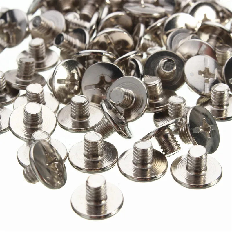 

Lowest Price 100pc 5x6mm Nickel Plating Nickel Plated Butt Rivet Screw Binding For Album Account Book Overall Surface Appearance