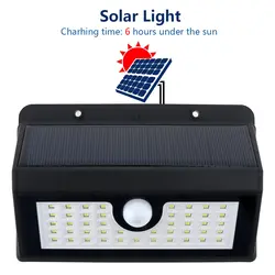 Водонепроницаемый светодиодный солнечный свет, 45 светодиодный настенный светильник с PIR датчиком движения и тремя интеллектуальными