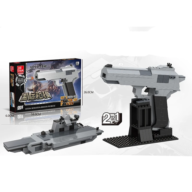 

2017 military weapon Building Block mini Bricks rifle M1911 pistol Submachine gun Building Blocks Toys for children 257PCS
