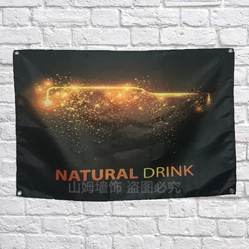

NATURAL DRINK Banners Hanging Flag Wall Sticker restaurant Cafe beer workshop Restaurant locomotive club Live background decor