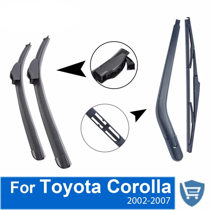 

Front and Rear Wiper Blade Arm For Toyota Corolla 2002-2007 3/5-door Hatchback High quality Natural Rubber Windscreen