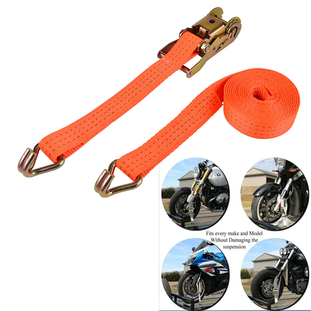 2'' x 10' Super Heavy Duty Endless Tie Downs with Ratchet Strap Motorcycle ATV Truck Go Kart Scooters Pit Dirt Bike |