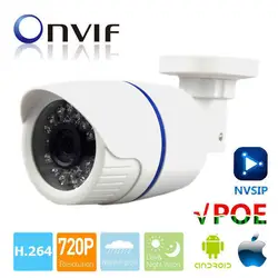 Мини IP Камера PoE 1MP Full HD 720 p видеонаблюдения Кэм Onvif 2,0 CMOS ИК Ночное видение H.264 Водонепроницаемый открытый видеокамера PoE CCTV