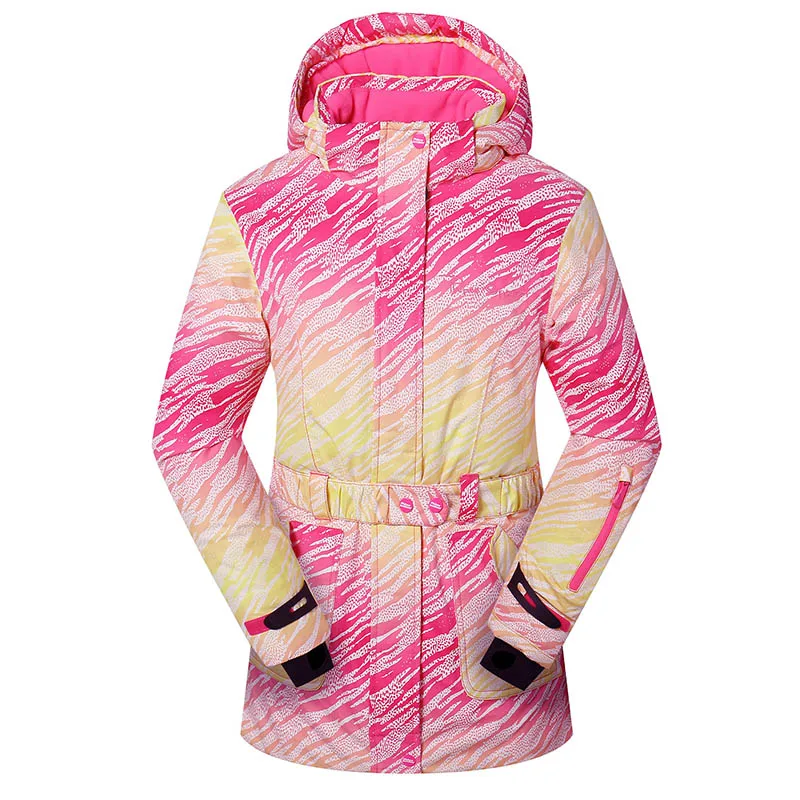 Phibee Girls Ski Snowboad Jacket Warm Breathable Kids Winter Clothing Windproof Waterproof Breathable Coat - Цвет: YPH81710