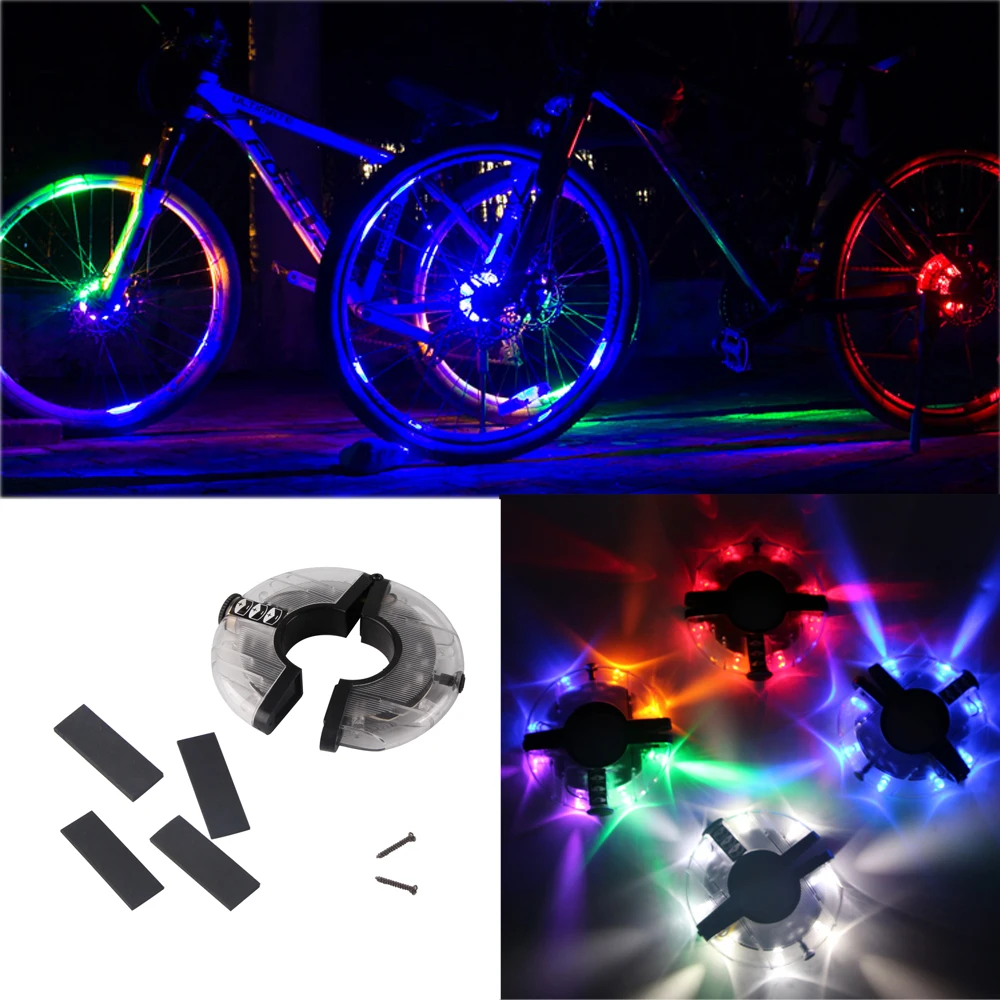 Bike Wheel Hub Lights LED Cycling Bicycle Spoke Bike Wheel Hub Lights Waterproof Tail Hub Light Night Riding Bike Accessories