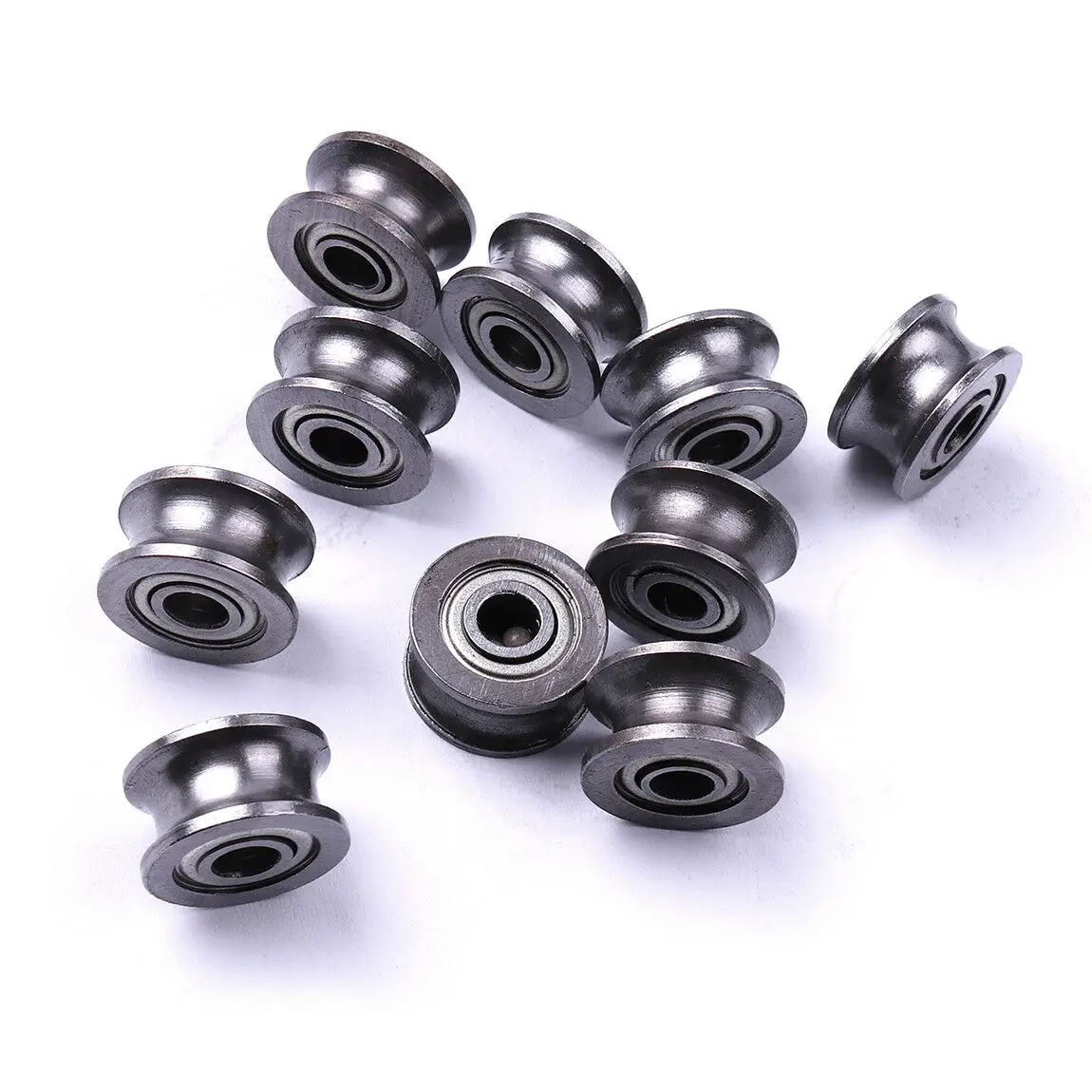 

10Pcs 624UU HCS U Groove Sealed Guide Pulley Rail Ball Bearings Wheel 4*13*7MM