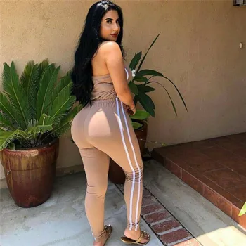 

2019 Women Fashion Sleeveless Jumpsuit Romper Ladies Strapless Casual Black Khaki Summer Playsuits New Arrival