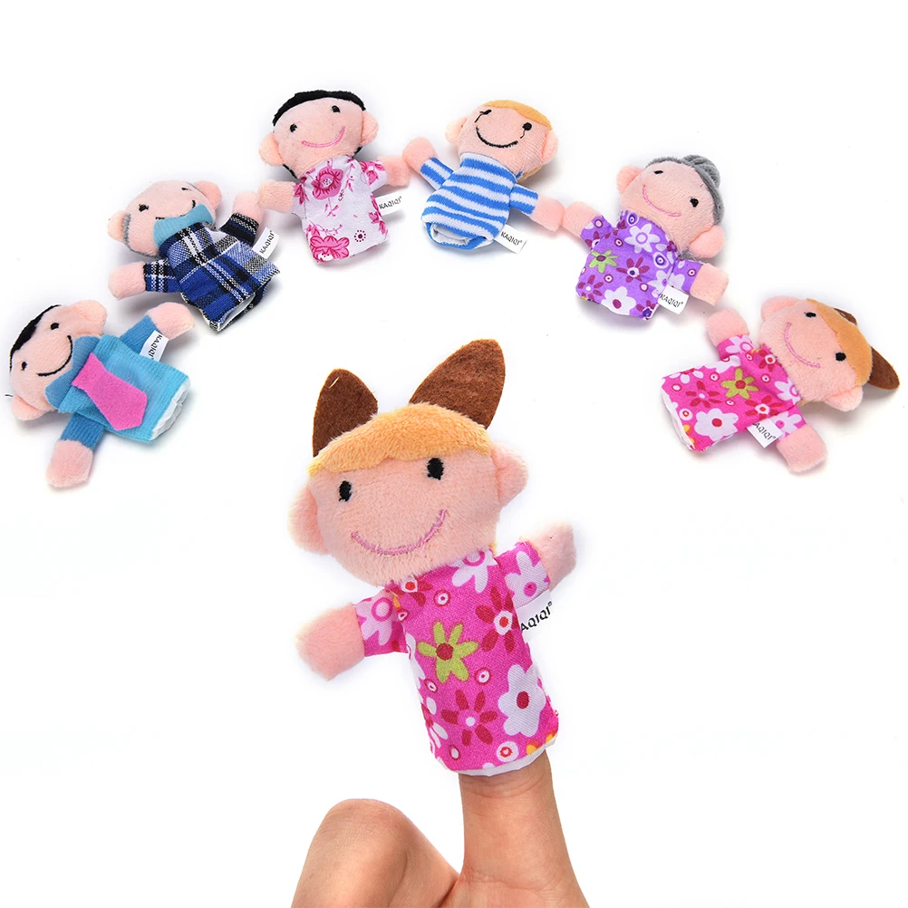 New Cute Family Finger Puppets Cloth Doll Baby Educational Toy Finger