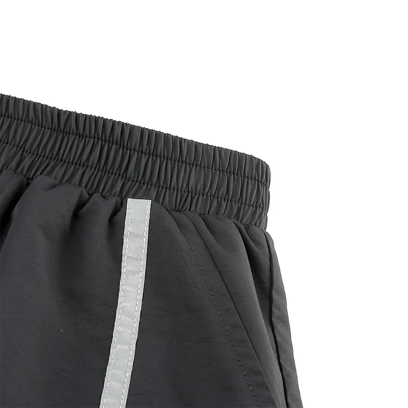 Хип-хоп Светоотражающие Брюки женские черные Jogger брюки со светоотражающими линиями женские спортивные брюки с высокой талией повседневные брюки свободные
