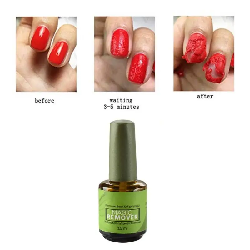 

15ml Quick Nail Polish Remover Liquid Enhance Shiny Effect Nail Art Removal Tool