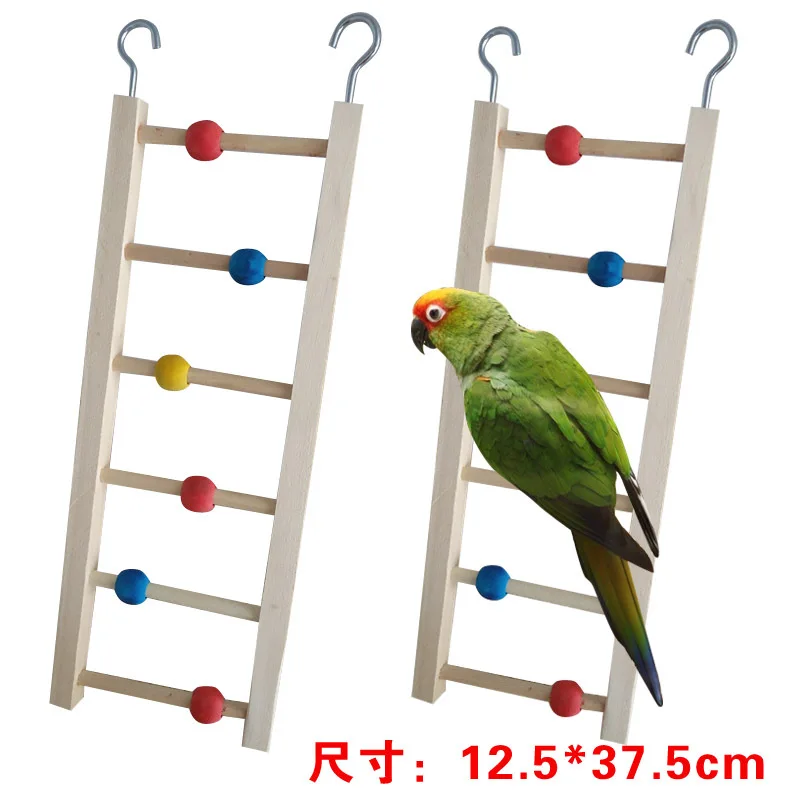 Latest parrot toy wooden stairs squirrel wooden ladder standing frame