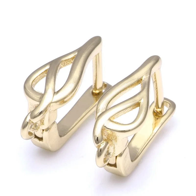 gold Серьги-крючки, серьги-кольца в виде листьев, золотые серебряные ювелирные изделия, изготовление медных сережек, фурнитура для изготовления ювелирных изделий - Цвет: gold