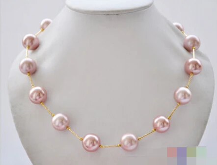 

FREE SHIPPING>>>@@ > 3113 lavender round SOUTH SEA SHELL PEARL NECKLACE