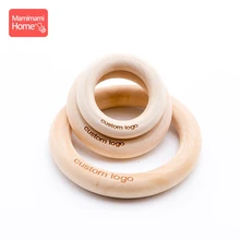 Mamihome 50pc personalizar logotipo anel de madeira bebê mordedor bpa livre anel de faia dentição brinquedos diy enfermagem pulseiras presentes mastigar roedores