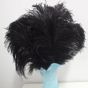 Перо страуса, AAA Качество, 100 шт./лот, белые перья страуса, 12-14 дюймов, 30-35 см, свадебные перья - Цвет: black