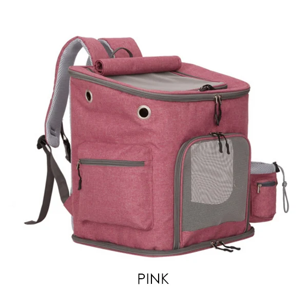 Переносная сумка-переноска для питомца кота, переносная сетчатая сумка на молнии, дышащая сумка для собак, 4 цвета, розовая переноска для домашних животных - Цвет: pink 1